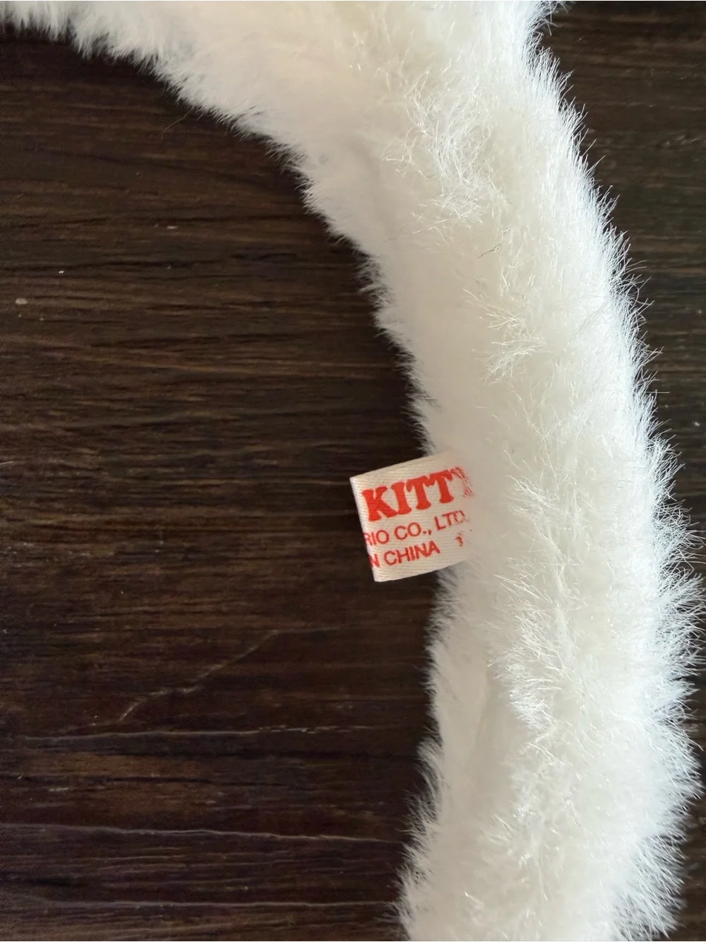 NWOT! SANRIO HELLO KITTY White Fuzzy Headband with Red Bow